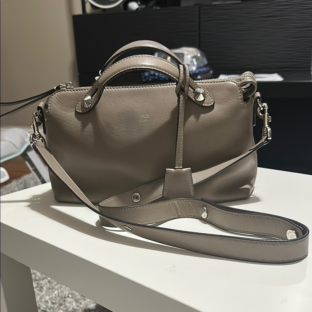 Fendi By The Way  Taupe Leather Handbag